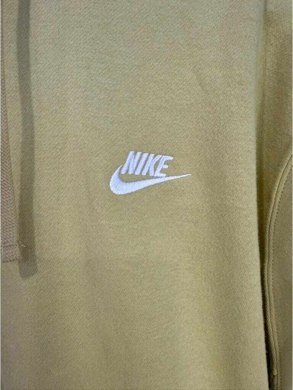 Nike Men's XL Mustard Yellow Hoodie with White Logo